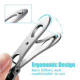 Nail Clipper Set,15mm Wide Jaw Opening Sharp Fingernail Clippers Toenail Clippers Nail Clippers for Thick Toenails or Tough Fingernails,Good Gift for Men and Women, Seniors,Stainless Steel 2Pcs