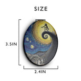 Compact Mirror Dead The Nightmare Before Christmas (The Starry Night) Pocket-size Travel Double Sided Makeup Mirror 1x/2x Magnification Portable Folding Cosmetic Mirrors