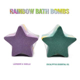 Shooting Star Rainbow Bath Bombs - Gift Set - Surprise Rainbow Colors, Organic Essential Oil & Shea Butter, Bubble Bomb Spa Skin Care Gifts Ideas, Kids Girls Boys Women Mom Teens Toddler Birthday Sets