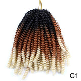 Yisimei Spring Twist Hair Ombre Color 3PCS/Lot Spring Twist Crochet Hair 18 Colors Avaliable Hight Temperature Fiber Hair Extensions (8“ 3PCS/Lot, C5)