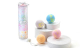 Secret Jewels 4 Piece Fizzing Bath Bombs Assortment Set in Decorative Tube Packaging