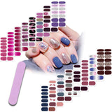 224 Pcs 16 Sheets Nail Art Polish Stickers Decal Nail Wraps Leopard Print Prue Color Nails Strips Street Adhesive False Nail Design Manicure Set With 1Pc Nail Buffers Files For Women Girls