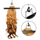 5 Pieces Wig Storage Bag + 5 Pieces Wooden Hangers for Professional Hair Extensions Holder Wigs Pouch Dust-Proof Organizer Case (5Purple Wig Bags+5Black Hangers)