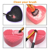 Silicone Makeup Brush Cleaner, Cleaning Mat with Color Removal Sponge Easily Clean Brushes or Switch Cosmetic Brush Color