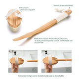 Back Bath Brush with Long Bamboo Handle, Lifetop Back Body Scrubber Exfoliates Dry Skin Shower Brush, Natural Bristle