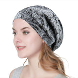 Satin Sleeping Cap for Curly Hair Women, Floral Hair Cover Bonnet Stay All Night