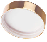 Amber PET Plastic (BPA Free) Refillable Low Profile Jar with Gold Metal Overshell Lid - 12 oz (6 Pack) + Spatulas