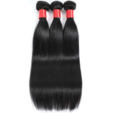 AUTTO Hair Unprocessed Brazilian Virgin Human Hair Straight One Bundle 24inch Virgin Straight Human Hair Bundle Weave Extension Natural Black (100+/-5g)/bundle Can be Dyed and Bleached