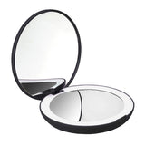 WHAT ON EARTH Lighted Magnifying Travel Mirror, 1X & 5X Magnification 5 Inch Folding Makeup Mirror, Bright LED Lights, Black