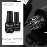 Shelloloh 8PC Gel Nail Polish Kit with 24W Nail Dryer,Top&Base Coat,Manicure Tools and Decorations