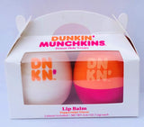 Dunkin Munchkins Donut Hole Limited Edition Holiday Peppermint Lip Balm 2 pc Gift Set