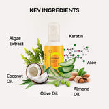 Perfect Hair Coconut Oil Hair Serum - Infused with Raw Virgin Olive Oil, Sweet Almond, Keratin, & Algae Extract - Rejuvenate, Strengthen and Restore Hair to Natural Beauty - 50ml (5 Pack)