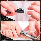 Nail Clippers 3 PCS - No Splash Nail Clippers with Nail File, Bionics Design Fingernail&Toenail Clippers Set for Men and Women, Kids and Seniors(Small and Big) (Black 3PCS)