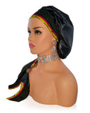 Silk Feel 2X Layer Polyester Satin Bonnet Scarf/Sleep Cap/Head Wrap | Adjustable Hair Wraps for Sleeping | Braid/Night Bonnets for Women | Accessories for Curly Hair/Natural Hair/Braids (Small, BLK-1)