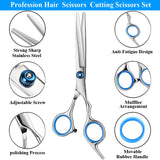 Hair Clippers for Men,Hair Clippers and Hair Cutting Scissors Set,Hilareco Professional Cordless Clippers Hair Trimmer Beard Shaver Electric Kit IPX7 Waterproof USB Rechargeable LED Display 5 Speed