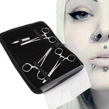 Piercing Kit, Body Piercing Tweezer Kit, Stainless Steel Drilling Tool Set Piercing Kit Asepsis Safety Piercing Tools Kit Body Piercing Tools for Body Belly Nose Lip 4 Pieces/set
