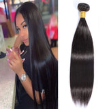 Brazilian Straight Hair 1 Bundle Virgin Human Hair Single Bundle 100g Unprocessed Straight Human Hair Bundles,(20" Natural Black)