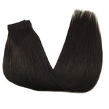 GOO GOO Halo Hair Extensions Human Hair Dark Brown Hairpiece 14 Inch 70g Flip in Remy Human Hair Extensions Straight Hidden Crown Wire Hair Extensions