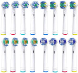 Replacement Brush Heads Compatible with Oral B Braun,QLKILYR 16 Pcs Electric Toothbrush Heads for Oral B Pro 3000 Pro 5000 Pro 7000,4 Precision Clean,4 Cross,4 Floss Action,4 Whitening Brush Heads