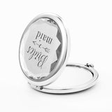 Pack of 9 Compact Pocket Makeup Mirrors Set Include 1 Bride Mirror 1 Maid of Honor Mirror 1 Matron of Honor Mirror and 6 Bridesmaid Mirrors Wedding Bridesmaid Proposal Gifts (Silver)