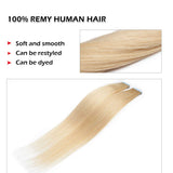 SEGO Blonde Remy Tape In Hair Extensions Human Hair Extensions Tape In Real Hair Straight Skin Weft Tape In Human Hair Extensions Seamless Invisible 40 Pieces 22 Inch 100 Gram Natural Blonde