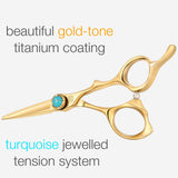 4.5" Short Hair Cutting Shear Salon Barber Scissors for Point Cutting and Detail Work, Small Safety Facial, Eyebrows, Eyelashes, Nose, Ear Hair Trimmer, Mens' Moustache and Beard Grooming Kit