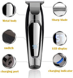 Hair Clippers for Men,AWECOT Professional Hair Trimmer,Cordless Haircut Kit with T Blade,LED Display,5 Length Guide Combs,Designed for Family