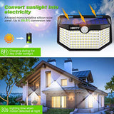 Solar Lights Outdoor 120 LED with Lights Reflector and 3 Lighting Modes,Solar Motion