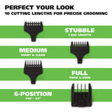 WAHL Groomsman Corded or Cordless Beard Trimmer for Men - Rechargeable Grooming Kit for Facial Hair - Hair Clipper, Shaver & Groomer - Model 9918-6171, Silver