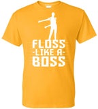 NuffSaid Adult Floss Like A Boss T-Shirt - Back Pack Kid Flossin Emote Dance Dance Tee