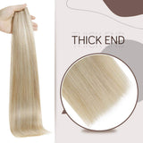 RUNATURE Blonde Tape in Hair Extensions Human Hair 18 Inch Ash Blonde Hair Extensions Mix Platinum Blonde Hair Extensions Tape in Natural Hair Glue in 50g 20 Pcs Invisible Tape in Remy Hair Extensions