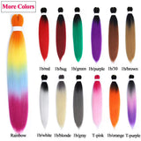 Pre Stretched Braiding Hair Ombre Red Easy Braid Synthetic Braiding Hair Extension 24 Inch Crochet Braids Hair 3 Packs By Leticia