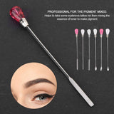 6 pieces Permanent Tattoo Ink Mixer Stainless Steel Spoon Makeup Eyebrow Tattoo Microblading Tool Crystal Ink Spoon Pigment Mixing Stirring Rods Sticks BodyArt Accessories (6pcs)