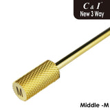 C & I New 3 Way Carbide Nail Drill Bit for Electric Manicure Drill Machine of Nail Art (Grit Middle, Silver)