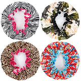 Shower Cap, ESARORA 4 PACK Bath Cap Designed for Women Waterproof Double Layer