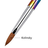 Shine Chance 100% Kolinsky Rainbow Rhinestone decorated in Handle Acrylic Brush Size 2#/4#/6#/8#/#10/#12/#14 Acrylic Brush Kolinsky Sable Nail Brushes (#14)