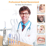 ANSWER Y&M Cordless Water Flosser, 300ML Water Pick Teeth Cleaner 40 Days Battery Life Portable IPX7 Waterproof Dental Oral Irrigator Home & Travel for Braces and Bridges Care