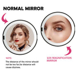 Best Travel Mirror- 10X Magnifying Mirror with Light- Small Compact Mirror for Pocket- Portable LED Lighted Makeup Mirror, Foldable Travel Mirror 1X & 10X Magnification