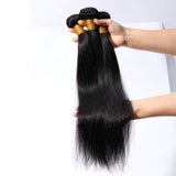 100% Unprocessed Brazilian Virgin Hair Extensions Human Hair Bundles Straight Human Hair Weft Weave Grade 7A Natural Hair #1B Natural Black 24'' 100g
