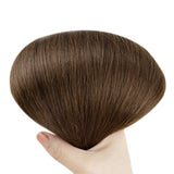 Full Shine Human Hair I Tip Micro Bead Hair Extensions 18 Inch Straight Pre Bonded Hair Color 4 Midium Brown Fusion Beads Hair Extensions For Woman 0.8 Gram Per Strand 40 Gram 50 Strands Fusion Hair