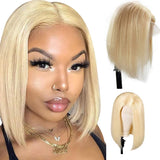 613 Bob Wigs 13x1x4 T Part Blonde Lace Front Wig Remy Hair Silky Straight Middle Part Bob Wigs Bleached Knots Glueless Wigs 150% Density 613 with Natural Hairline 12 Inches for Women(Take Color Well)
