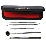 Dental Tools Smile Dent Pro Kit, Stainless Steel Dental Scaler, Mouth Mirror, Tarter Scraper, Tooth Pick, Tweezers, Plaque And Calculus Remover Dentist Hygiene Instruments Set For Home & Pet Oral Use