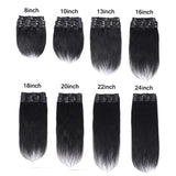 12-22inch Clip in Remy Human Hair Extensions #6 Light Brown Grade 7A Thick to End Full Head Natural Hair Long Straight 8 Pieces 18clips 80g 14"-16''