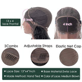 13x4 Lace Front Human Hair Wigs For Women Brazilian Straight Lace Frontal Wig (16, natural color)