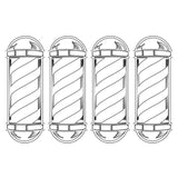 4 Pack Barber Pole Vinyl Car Decal (White)
