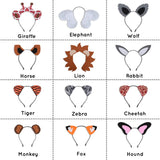 12 PCS Forest Zoo Animal Headbands-Kids Adults Jungle Safari Theme Party Hairbands for Baby Shower Photo Props Birthday Halloween Christmas