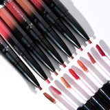 UNIQUE2U 7 Color Matte Lip Gloss Lip Liner Pencil, Double-End Long Lasting Waterproof Lipstick Set |Color Enhancer, Plumper Pen |Define Lips for a Fuller Look (7pcs B)