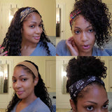 Human Hair Headband Wigs for Black Women Deep Wave Headband Wigs 150 Density Glueless Non Lace Front Wig Human Hair Wigs Deep Curly Hair Wig with Headbands No Plucking Wigs (14)