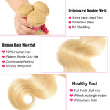 613 Blonde Bundles Peruvian Body Wave 3 Bundles Blonde 9A 100% Human Hair Weave Hair Extensions 613 Bundles Honey Blonde Remy Hair (202020, 3 bundles)