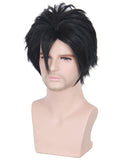 Mens Wigs Short Black Wigs for Kuroo Tetsurou Cosplay Haikyuu Costume Wavy Fluffy Cute Fashion Synthetic Wigs for Party Halloween DC011BK